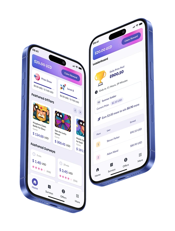 EarnStar App example with tasks and reward