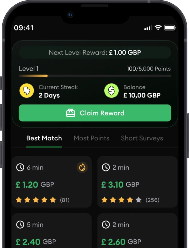 HeyCash mobile application showing a list of tasks with rewards